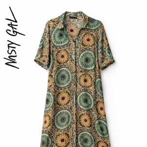 Nasty Gal Collection Mandala Evil Eye Print Maxi Dress Cover Up Size 10 Boho